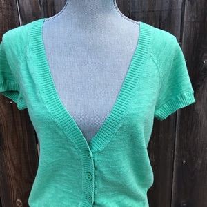 Mossimo Mint Green Short Sleeve Cardigan Medium Mossimo Mint Green Short Sleeve Cardigan Medium